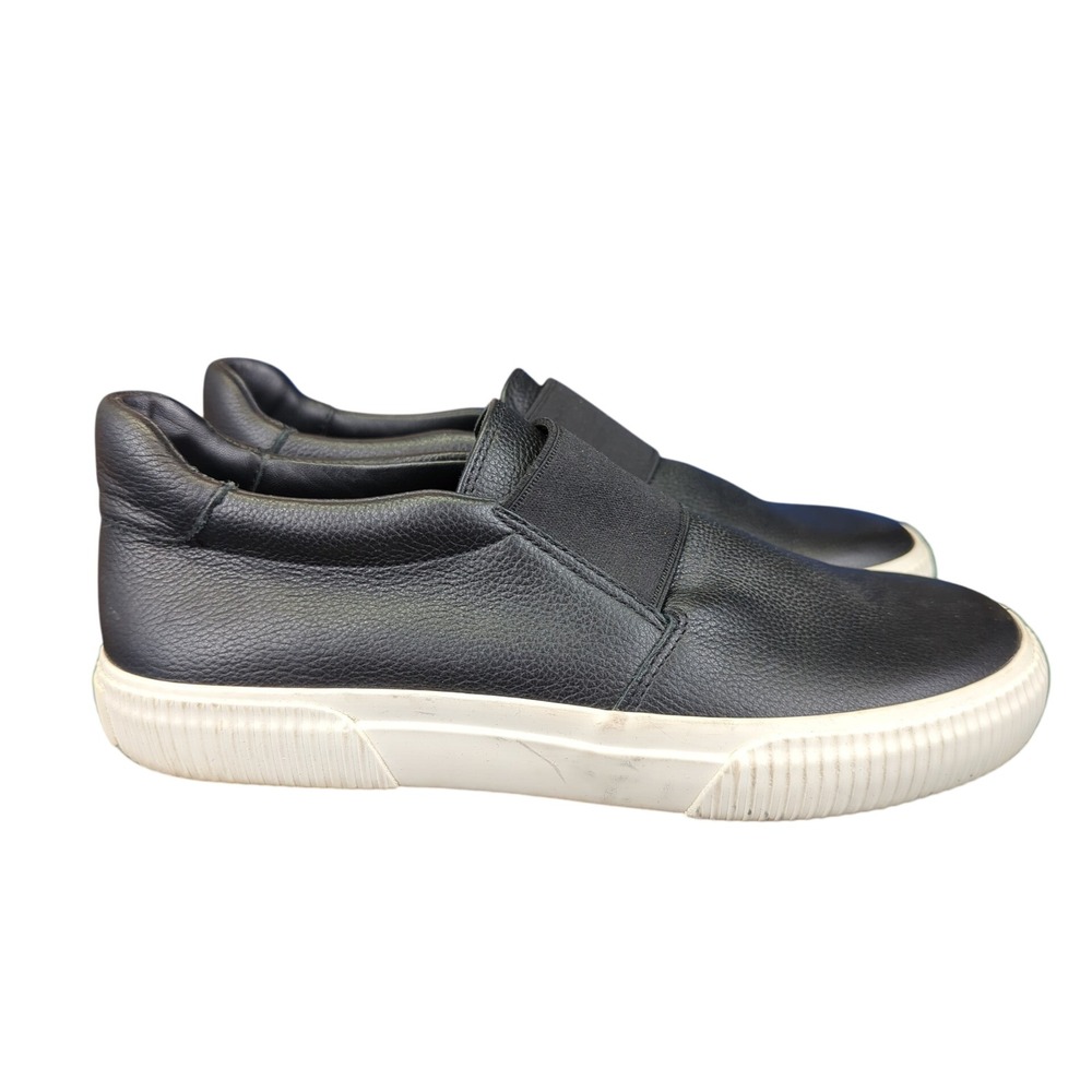Vince‎ Black Leather Slip On Sneakers Casual Comfort Shoes Size 8 Kirkland